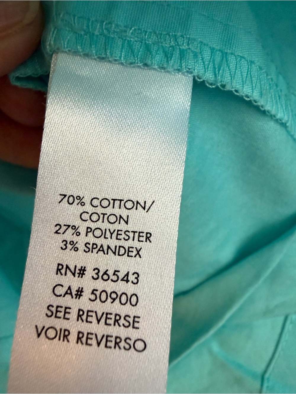 Calvin Klein Turquoise Stretch Button-Up Shirt | Size Small - Picture 4 of 5